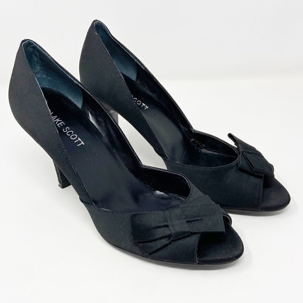 BLAKE SCOTT | Desmond Black Peep Toe Pump Dress Heel 7